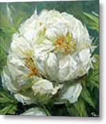 Big White Peony 2 Metal Print