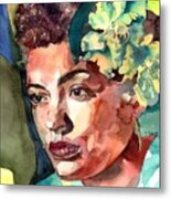 Billie Holiday Portrait Metal Print