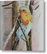Bird On A Tree Ii Metal Print