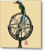 Bird With Armillary Sphere Metal Print