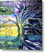 Birds In Spring And Winter Tree Of Life Metal Print