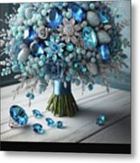 Birthstone Bouquet - Blue Topaz Metal Print