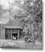 Black And White Hay Barn Along The Creeper Trail Damascus Virgin Metal Print