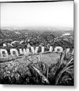 Black California Series - Hollywood Sign From The Back Metal Print