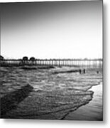 Black California Series - Huntington Beach Pier Metal Print