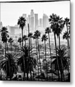 Black California Series - Los Angeles Skyline Metal Print