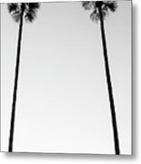 Black California Series - Two Palm Trees Metal Print