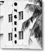 Black Florida Series - Art Deco Hotel Metal Print