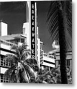 Black Florida Series - Beautiful Miami Art Deco Metal Print