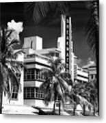 Black Florida Series - Wonderful Miami Beach Art Deco Metal Print