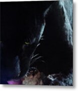 Black Panther Feeding - Closeup Metal Print