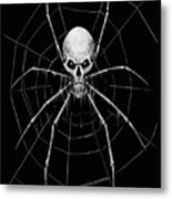 Black Widow Skull Metal Print