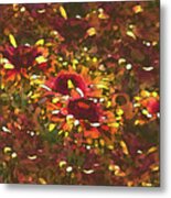 Blanket Flowers Stained Glass Style Abstract Metal Print