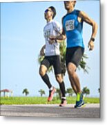 Blind Triathlete Metal Print