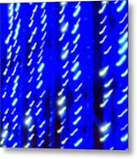Blue And White Holiday Lights Metal Print
