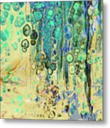 Blue And Yellow Rust Metal Print