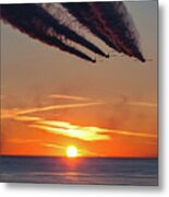 Blue Angels Flying Over The Sunset Metal Print