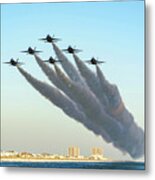 Blue Angels Over Pensacola Beach, Florida Metal Print