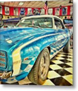 Blue Camaro Metal Print