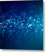 Blue Christmas Glitter Metal Print