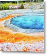 Blue Crested Pool At Yellowstone National Park Metal Print