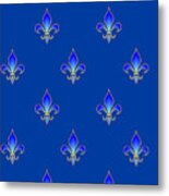 Blue Fleur De Lys Metal Print