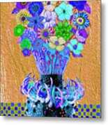 Blue Floral Bouquet Metal Print