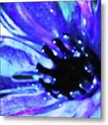 Blue Glass Flower Metal Print