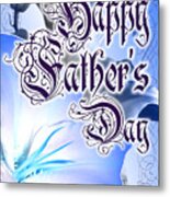 Blue Happy Father's Day Card Metal Print