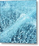 Blue Ice And Frozen Methane Bubbles Metal Print