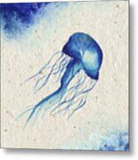 Blue Jellyfish Metal Print