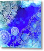 Blue Lace Abstract 58 Metal Print