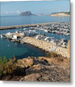 Blue Mediterranean Sea And Marina In Moraira 1 Metal Print
