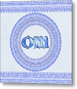 Blue Om Mandala Metal Print