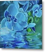 Blue Orchids Metal Print