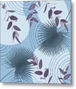 Blue Purple Abstract Shapes #1 #minimal #tropical #decor #art Metal Print