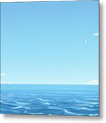 Blue Sea Background Metal Print