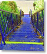 Blue Stairway Metal Print