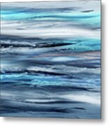 Blue Teal Turquoise Ocean Waves And Ripples In The Water Metal Print
