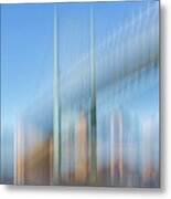 Blue Triboro Bridge Metal Print