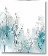Blue White And Gray Trees Metal Print