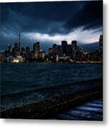 Blur Hour Drama On Toronto Skyline Metal Print