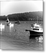 Boats In Fishermen's Bay Bar Harbor Metal Print