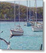 Boats In Little Harbour Metal Print