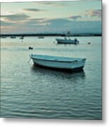 Boats Resting By Faro Island - Algarve Metal Print