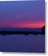 Boats Watching 4th Fireworks Metal Print