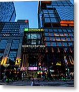 Boston Mass Causeway Street At Dusk Td Garden Metal Print