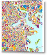 Boston Massachusetts Street Map Expanded Metal Print