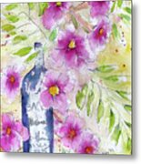 Bottle And Blooms Metal Print