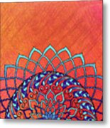 Braided Hearts Mandala Metal Print